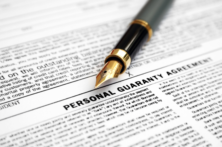 Personal guaranty deals of lease